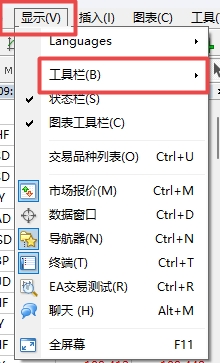 XM MT4上常用快捷工具怎么调出来?