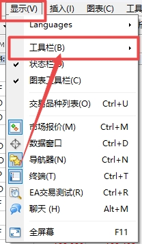 XM MT4上画线快捷消失了怎么调出来?