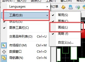 XM MT4上画线快捷消失了怎么调出来?