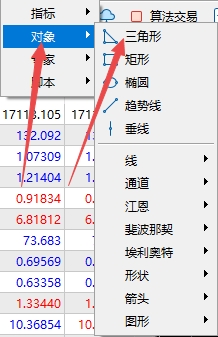 XM MT5上怎么插入三角图形?