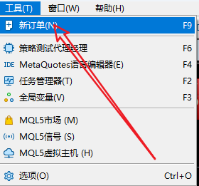 FXTM富拓MT5上怎么建立新订单？