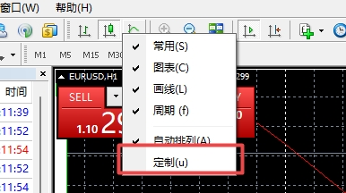 XM MT4上自动交易快捷按钮怎么调出来?