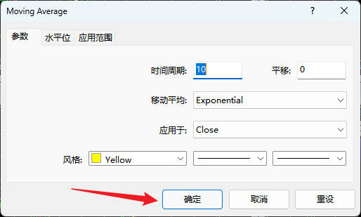 XM MT4上移动平均线怎么添加？