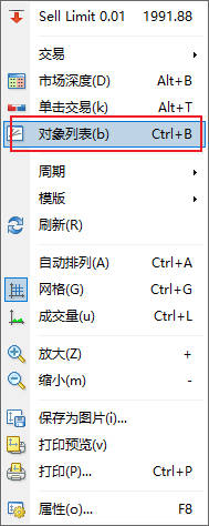XM MT4上怎么删除已经添加好的水平线？