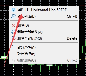 XM MT5上插入水平线颜色怎么更改?