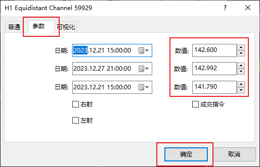 FXTM富拓MT5图表上等距离通道参数怎么修改？