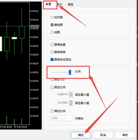 XM MT5上图表比例大小怎么调整?