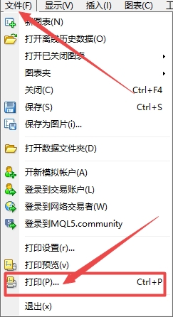 XM MT4上如何打印图表?
