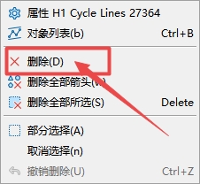 XM MT5上插入循环线怎么删除?