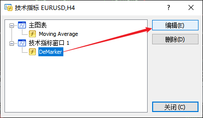 怎么删除XM MT4图表上的德马克指标（DeMarker）？