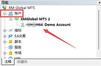 XM MT5上账户消失了怎么办?