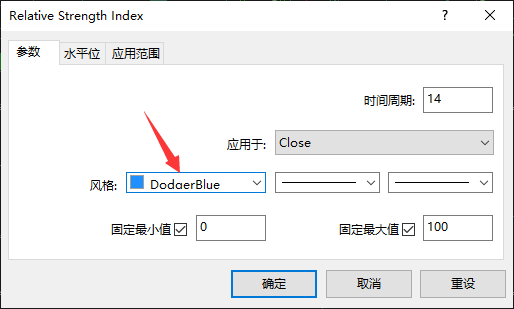 XM MT4上如何修改RSI指标的颜色