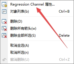 XM外汇MT4上插入线性回归通道颜色怎么修改?