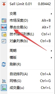 XM MT4上怎么调出快速交易弹窗?