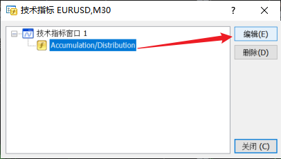 如何修改XM MT4图表上收集派发指标（Accumulation Distribution）线颜色？