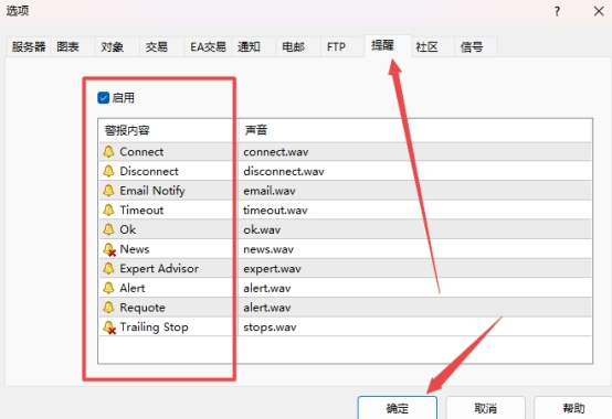 XM外汇MT4上提示声音怎么关闭?