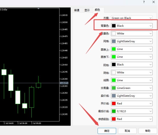 富拓外汇：MT5上如何在修改背景图颜色?