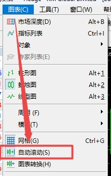 XM MT5上图表走势自动滚动怎么设置?