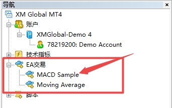 XM MT4上EA交易怎么附加都图表上?