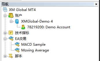 XM MT5上如何调出导航栏目?